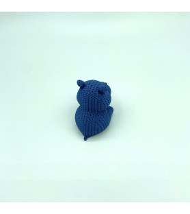 Hippo Tricots bleu | Figurine effet tricot 3D – POMM créations