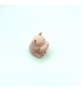 Hippo Tricots rose | Figurine effet tricot 3D – POMM créations