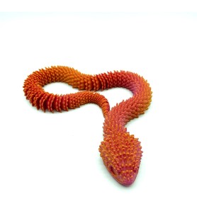 Aspidion serpent orange rouge | Taille M – Figurine déco 3D – POMM créations