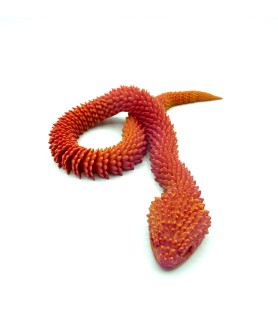 Aspidion serpent orange rouge | Taille M – Figurine déco 3D – POMM créations