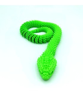 Aspidion serpent vert fluo | Taille M – Figurine déco 3D – POMM créations