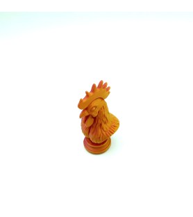 Coq orangé rouge | Taille S – Figurine déco 3D – POMM créations