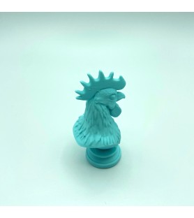 Coq bleu turquoise | Taille M – Figurine déco 3D – POMM créations