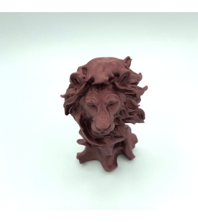 Buste de lion marron – Figurine déco 3D – POMM créations