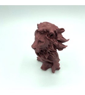 Buste de lion marron – Figurine déco 3D – POMM créations
