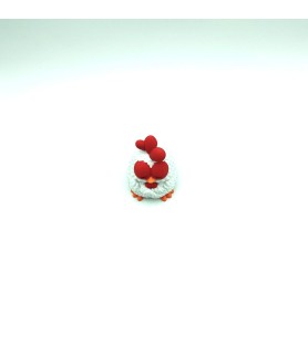 Poulet à crête blanche | Taille S – Figurine déco 3D – POMM créations
