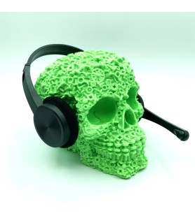 SKULLGEAR – Tête de mort verte | Figurine déco 3D – POMM créations