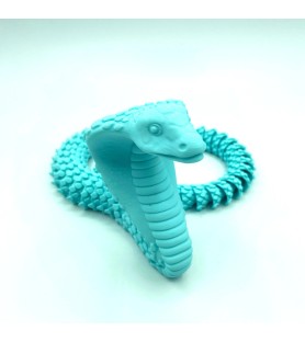 Cobra – Figurine déco 3D Bleu ciel – POMM créations