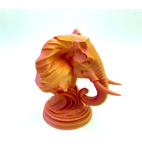 Buste éléphant - Orange Rose - M