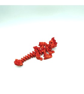 Cinder Chat Dragon Rouge | Figurine 3D déco féline et fantastique - POMM créations