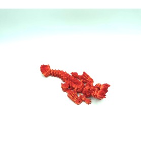 Cinder Chat Dragon Rouge | Figurine 3D déco féline et fantastique - POMM créations