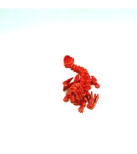 Cinder Chat Dragon Rouge | Figurine 3D déco féline et fantastique - POMM créations