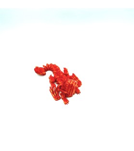 Cinder Chat Dragon Rouge | Figurine 3D déco féline et fantastique - POMM créations