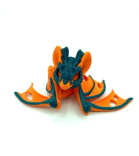 Chauve-souris articulée bleu & orange - Figurine 3D | POMM créations