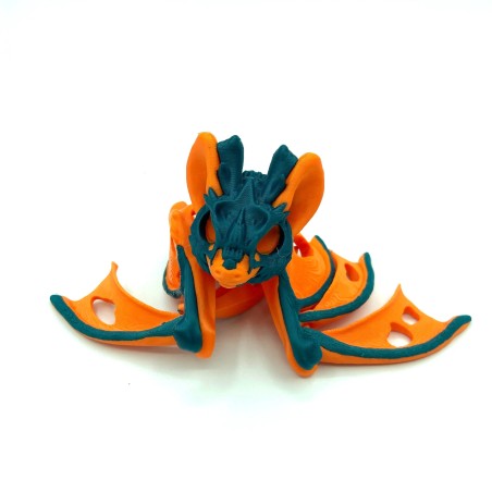 Chauve-souris articulée bleu & orange - Figurine 3D | POMM créations