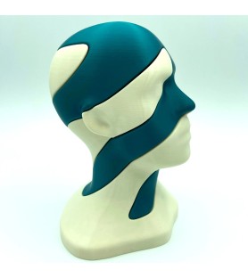 Tête vortex - Bleu et beige