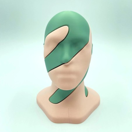Tête vortex - Rose et vert
