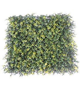 Plaque de BUIS - Vert/Jaune - Mur végétal artificiel