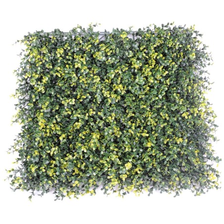 Plaque de BUIS - Vert/Jaune - Mur végétal artificiel