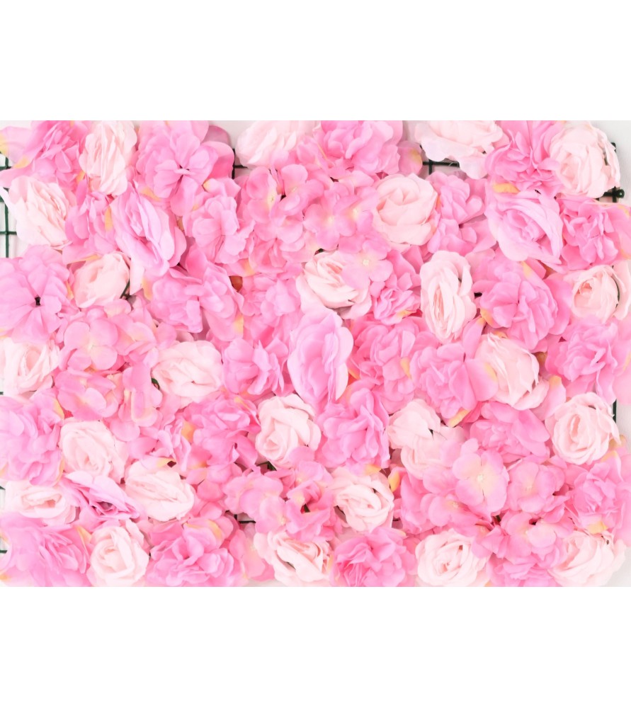Plaque de FLEURS - Rose/Blanc - Mur végétal artificiel Plaque de FLEURS - Rose/Blanc - Mur végétal artificiel