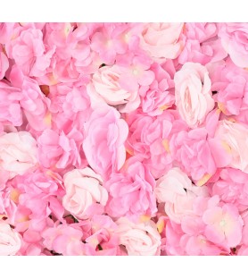 Plaque de FLEURS - Rose/Blanc - Mur végétal artificiel