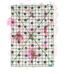 Plaque de FLEURS - Rose/Blanc - Mur végétal artificiel