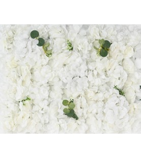 Plaque de FLEURS - Blanc - Mur végétal artificiel