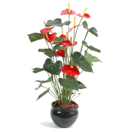 ANTHURIUM Fleuri 75 cm - Plante Verte Artificielle