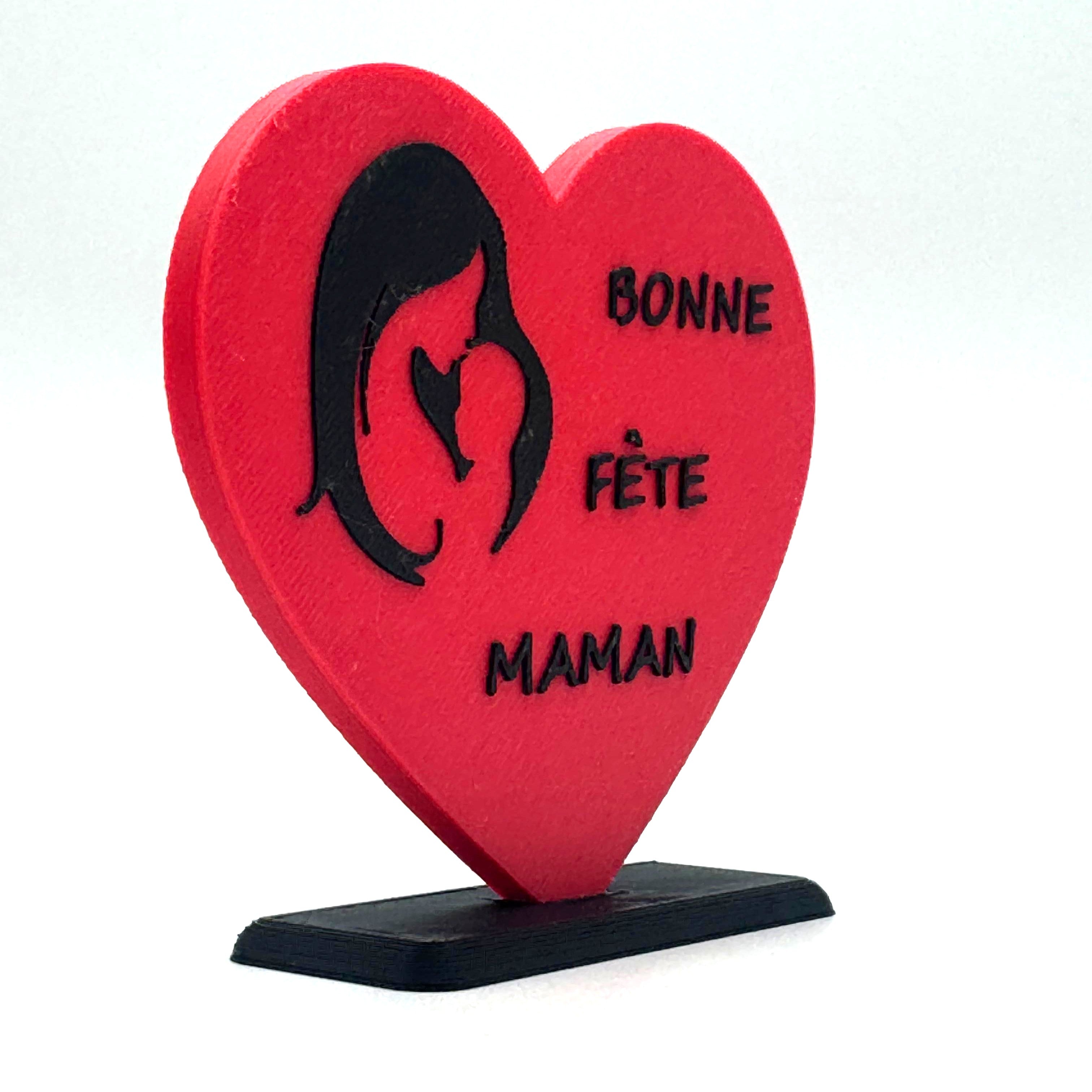 Cœur Bonne Fête Maman imprimé en 3D | Figurine 3D - POMM Créations