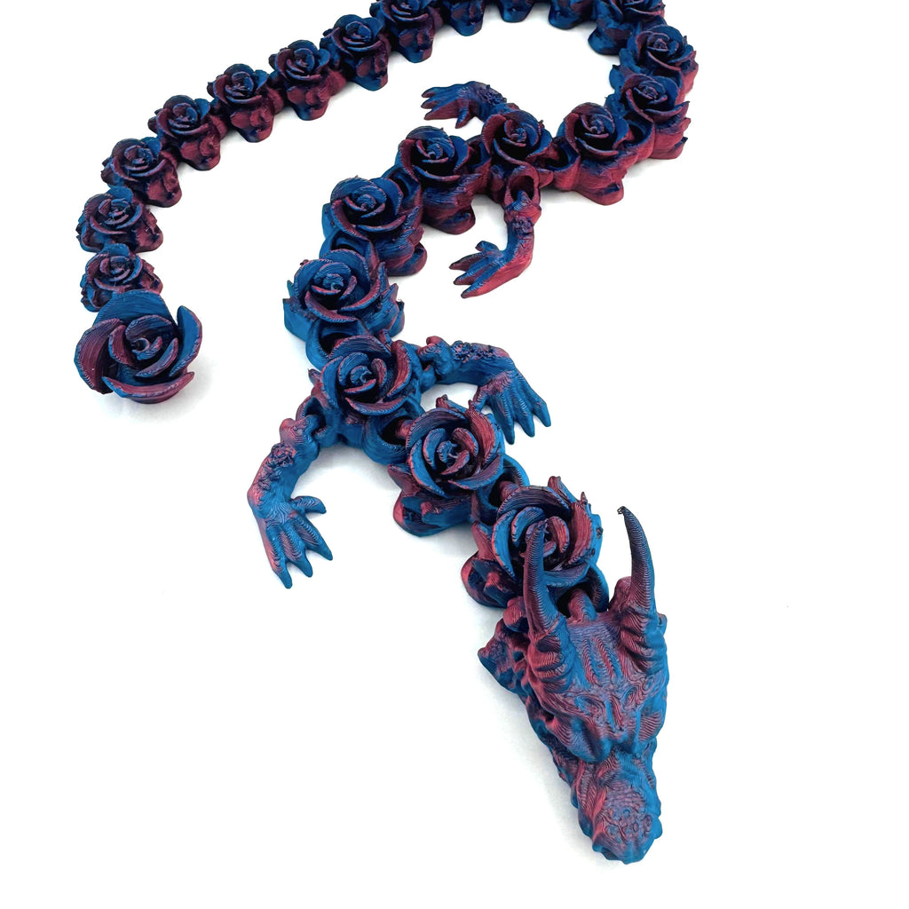 Dragon aux Roses imprimé en 3D | Figurine 3D - POMM Créations