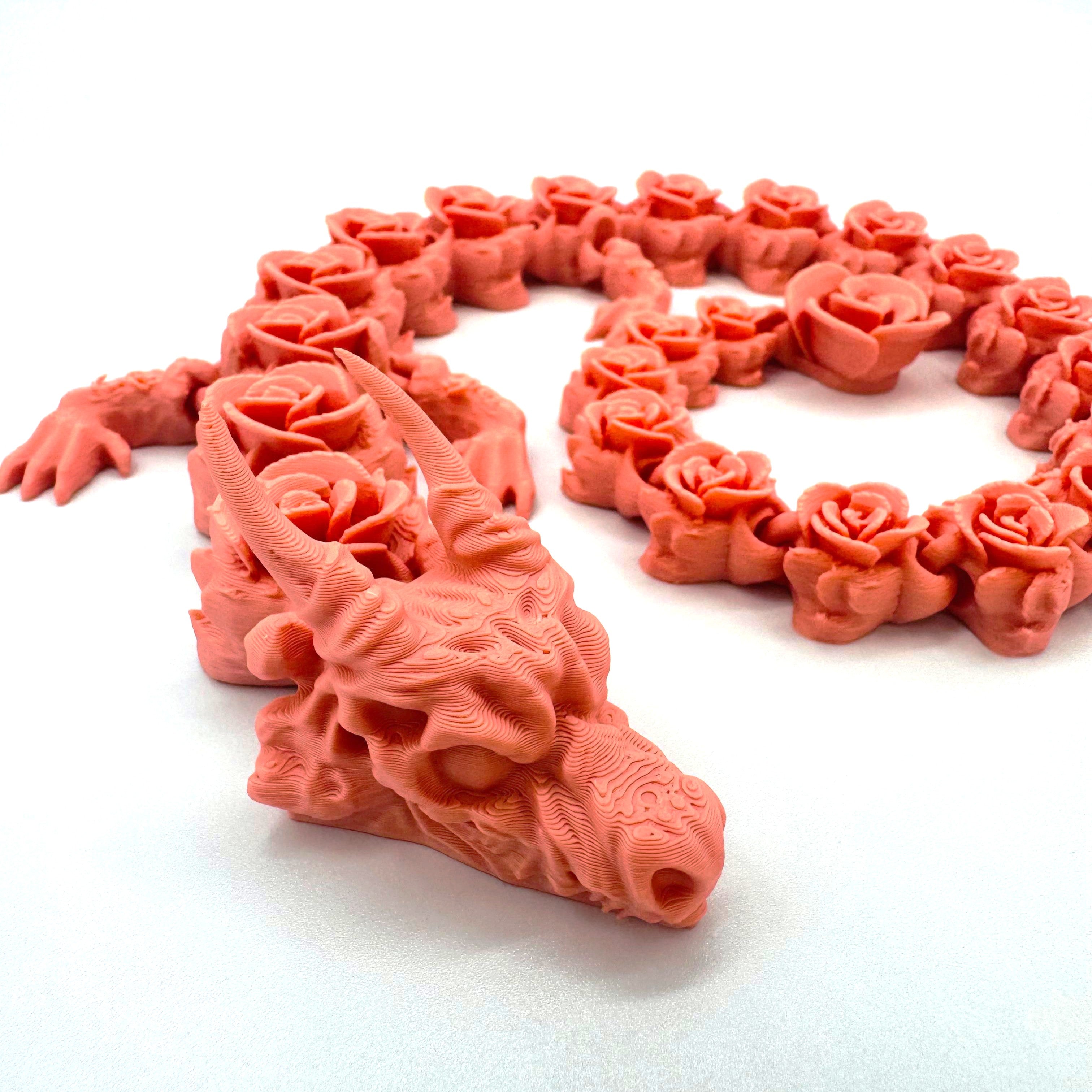 Dragon aux Roses imprimé en 3D | Figurine 3D - POMM Créations