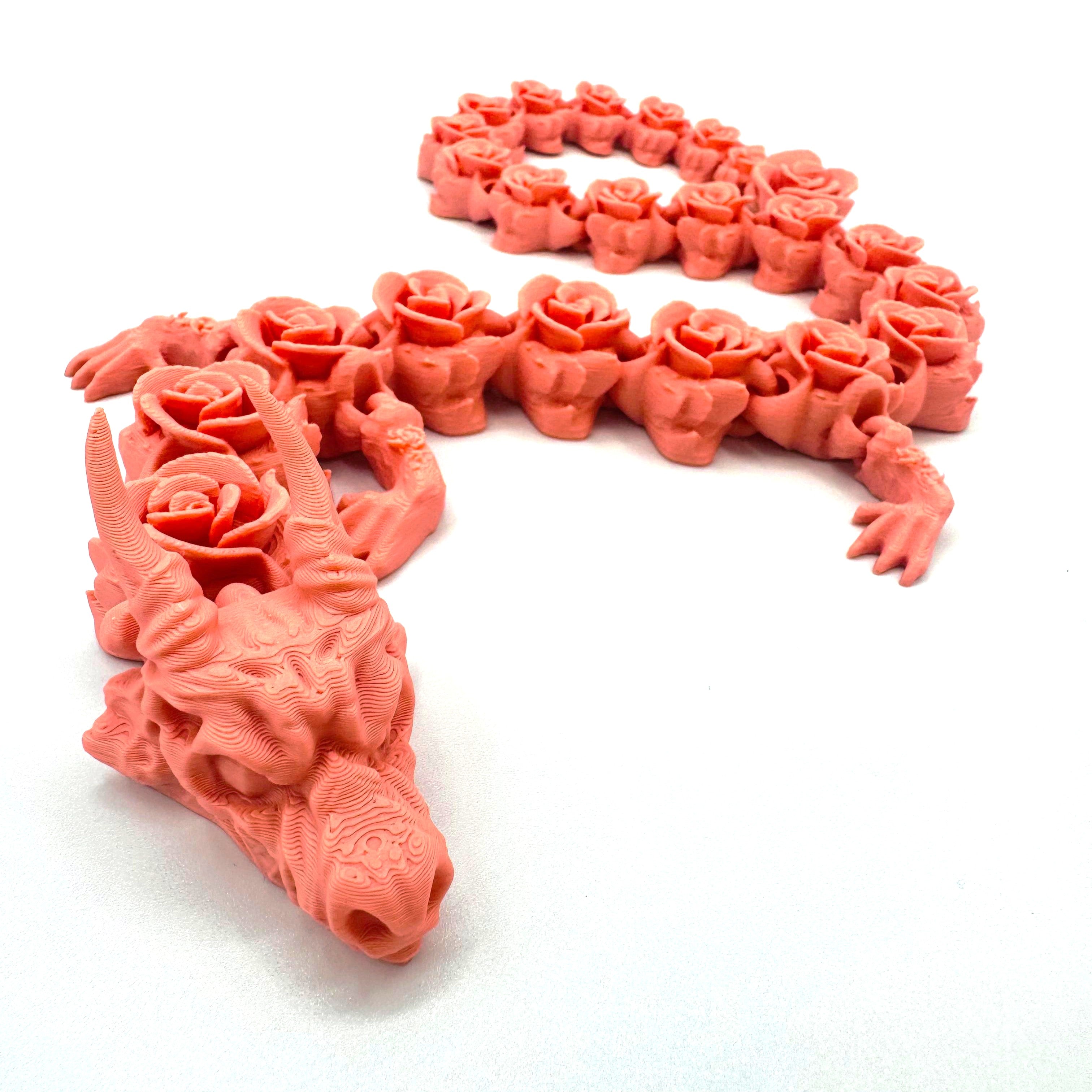 Dragon aux Roses imprimé en 3D | Figurine 3D - POMM Créations