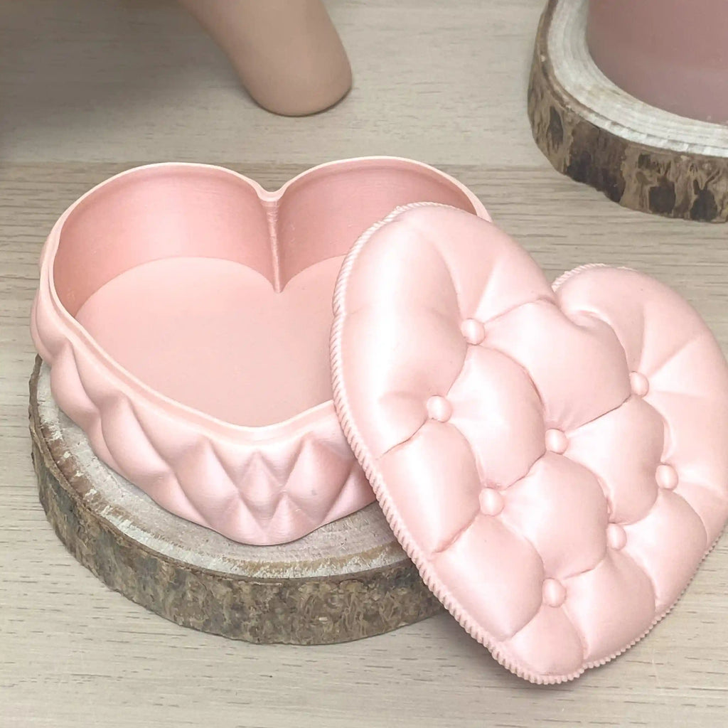 Boite cœur capitonnée imprimé en 3D | Décoration 3D - POMM Créations