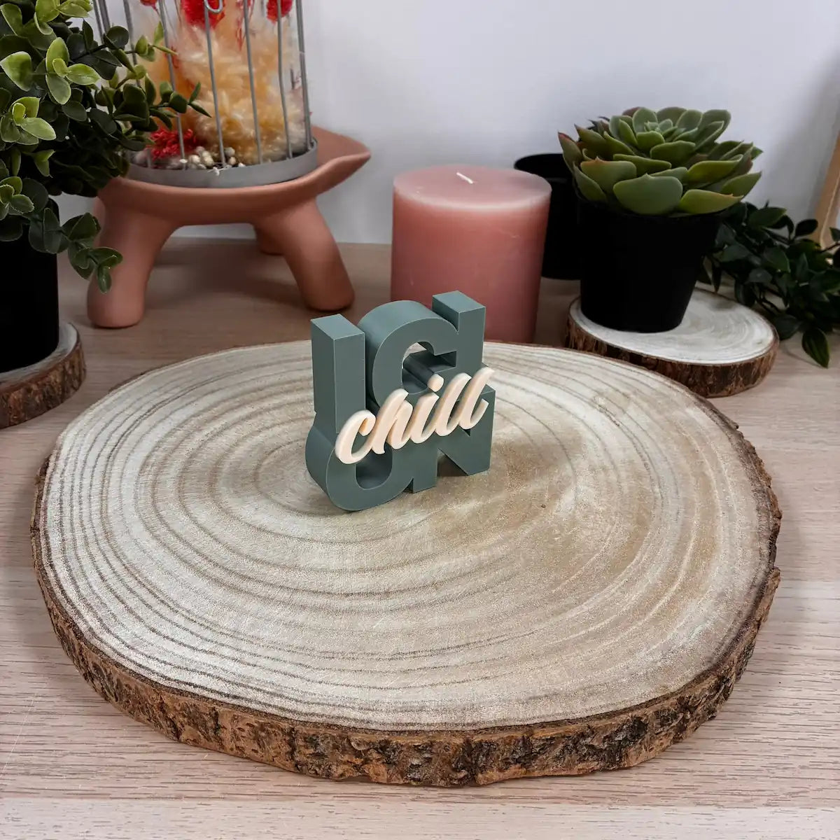Mot Déco "Ici On Chill" imprimé en 3D | Décoration 3D - POMM Créations