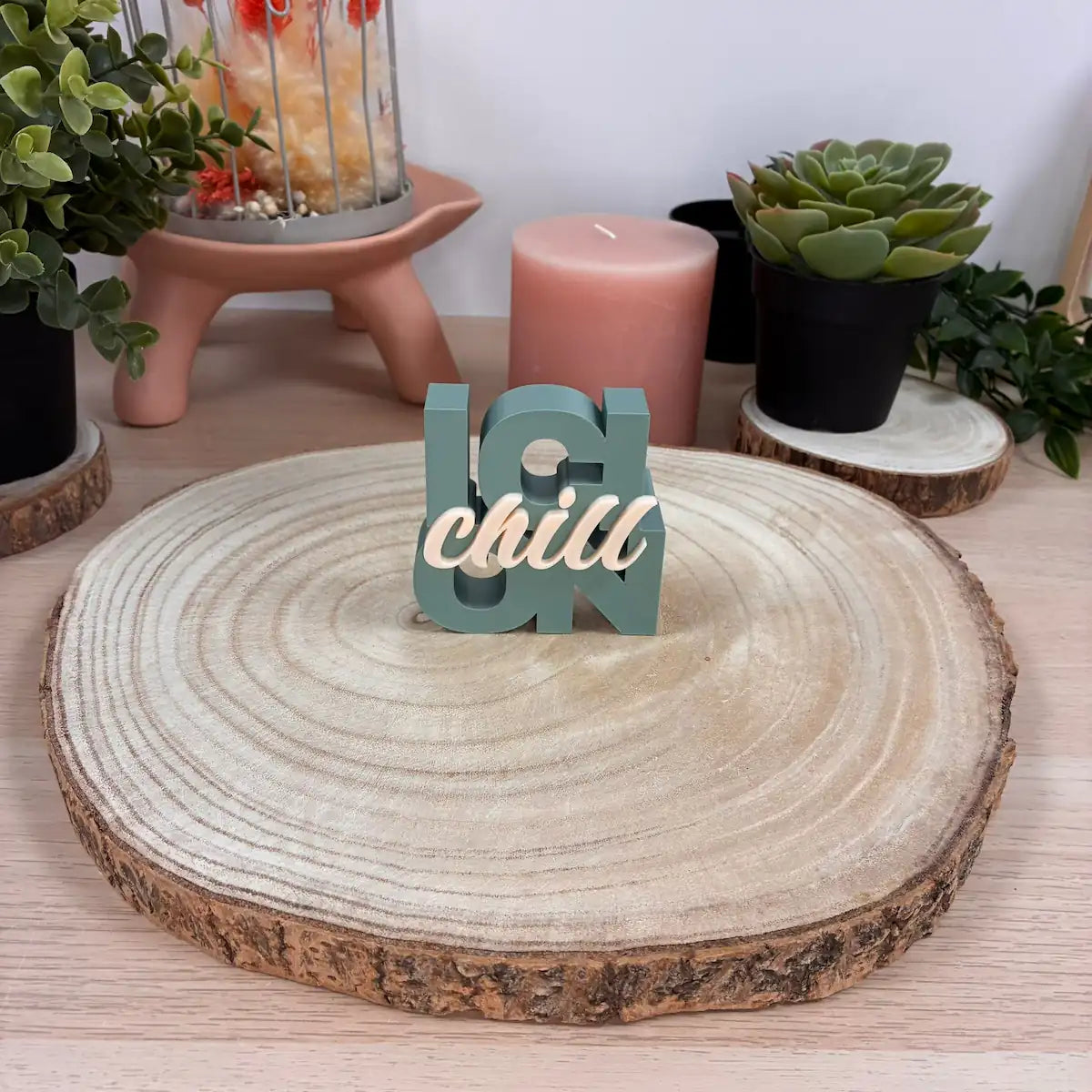 Mot Déco "Ici On Chill" imprimé en 3D | Décoration 3D - POMM Créations