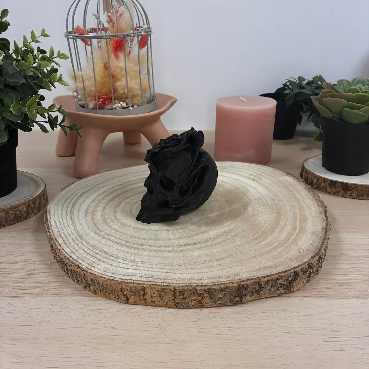 Crâne en rose imprimé en 3D | Figurine 3D - POMM Créations