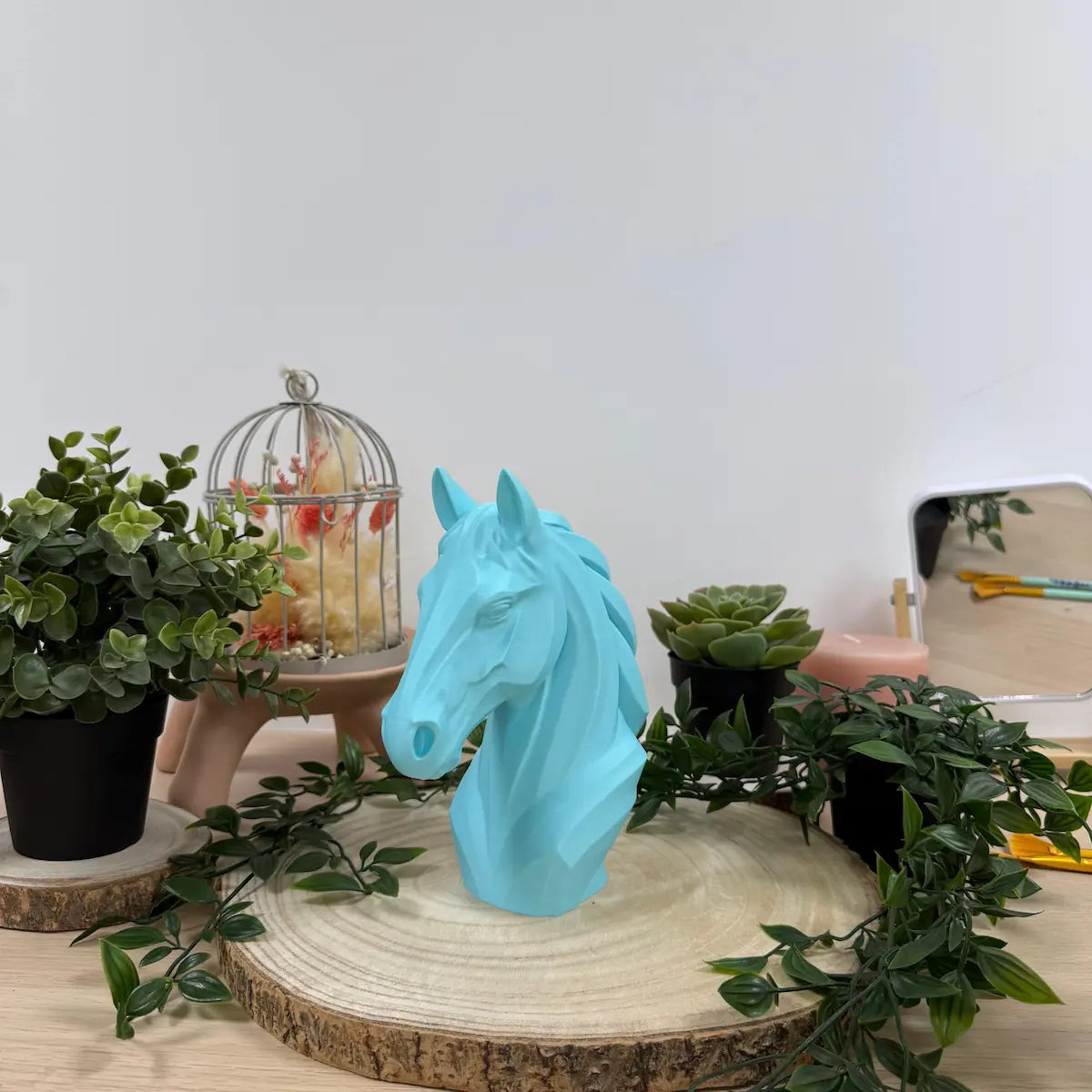 Tête de cheval imprimée en 3D | Figurine 3D - POMM Créations