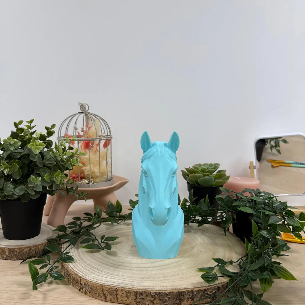 Tête de cheval imprimée en 3D | Figurine 3D - POMM Créations