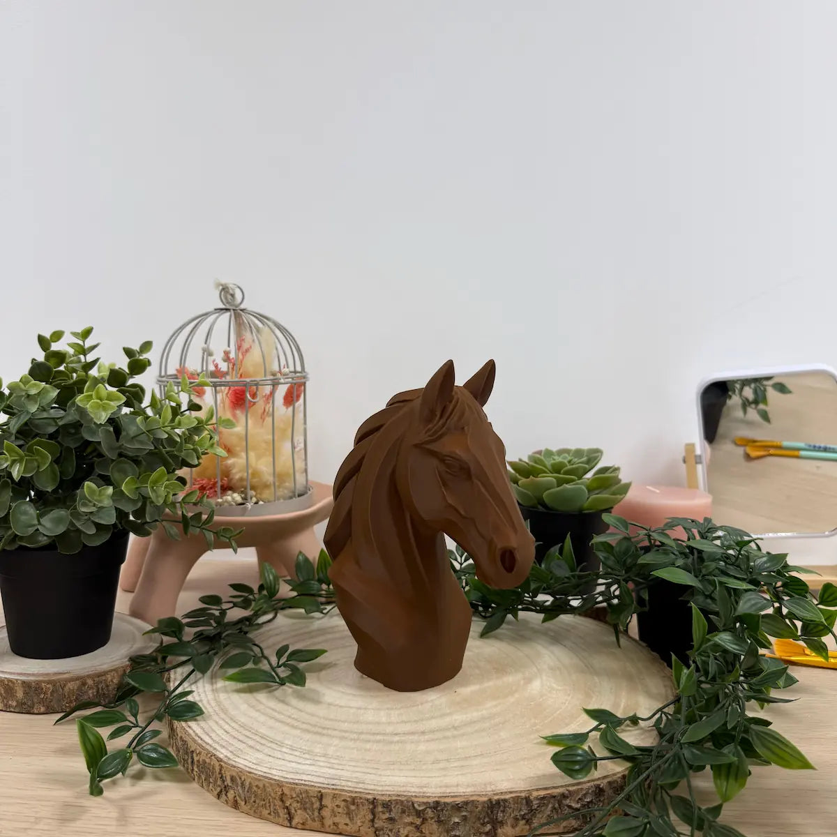Tête de cheval imprimée en 3D | Figurine 3D - POMM Créations