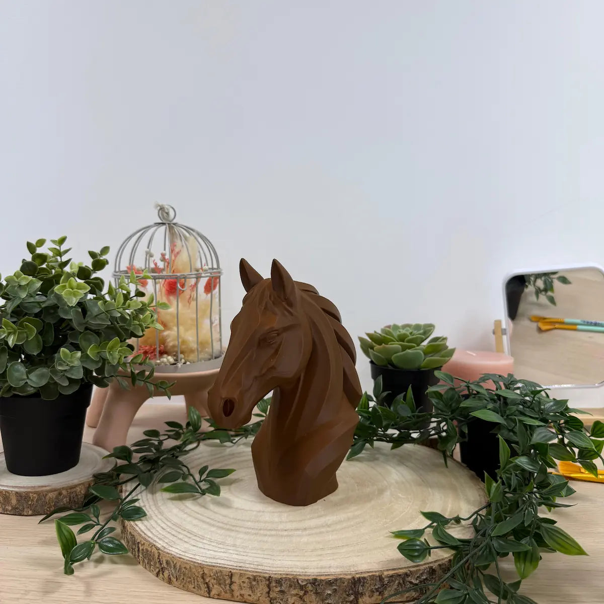 Tête de cheval imprimée en 3D | Figurine 3D - POMM Créations