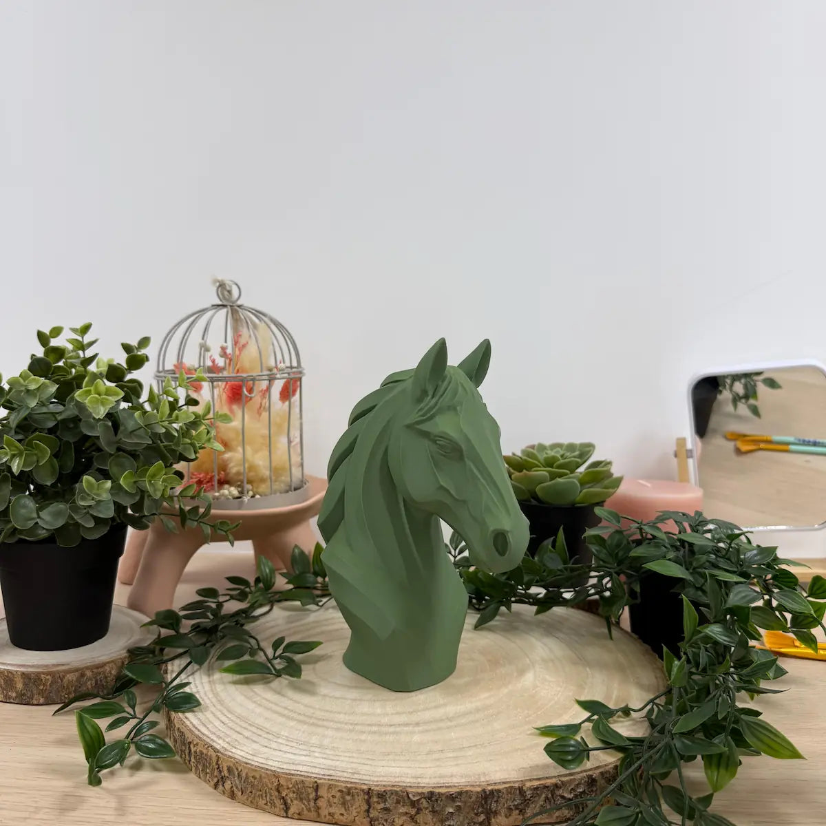 Tête de cheval imprimée en 3D | Figurine 3D - POMM Créations