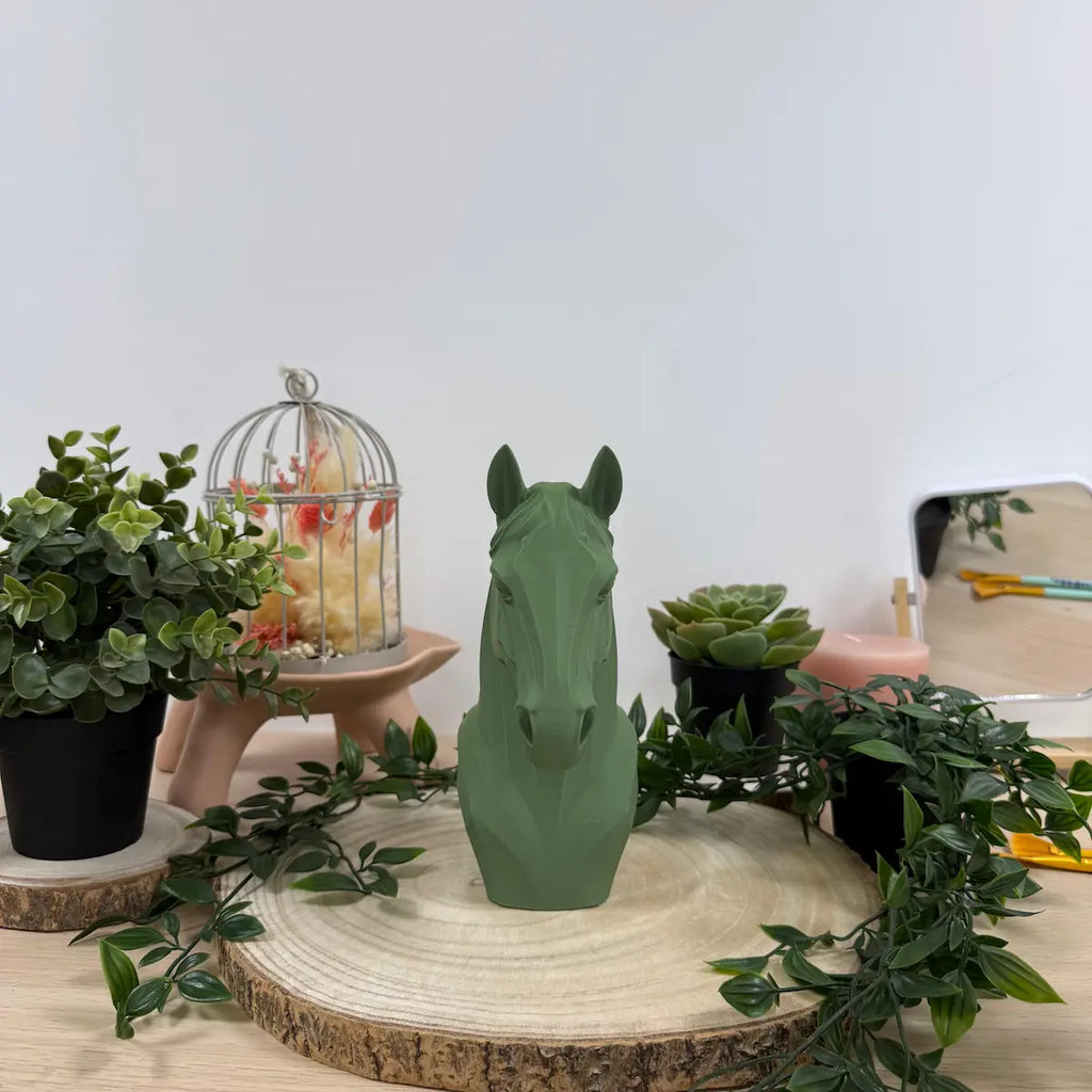 Tête de cheval imprimée en 3D | Figurine 3D - POMM Créations