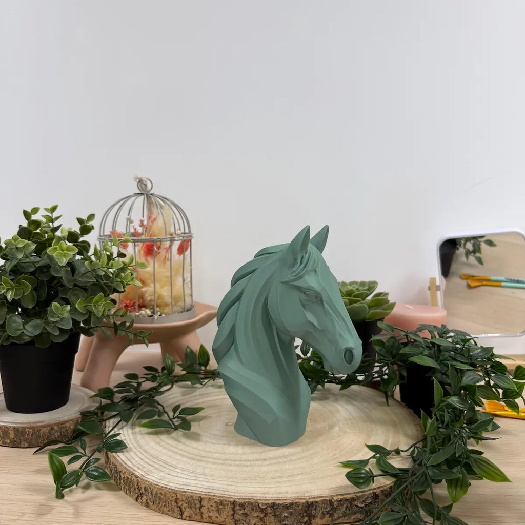 Tête de cheval imprimée en 3D | Figurine 3D - POMM Créations