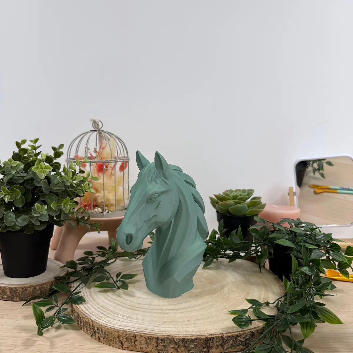 Tête de cheval imprimée en 3D | Figurine 3D - POMM Créations
