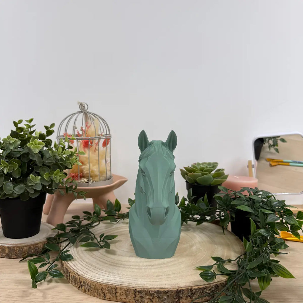 Tête de cheval imprimée en 3D | Figurine 3D - POMM Créations