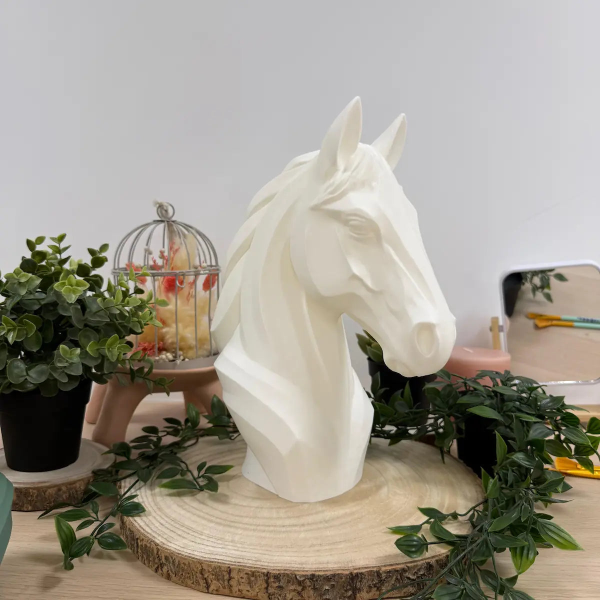 Tête de cheval imprimée en 3D | Figurine 3D - POMM Créations