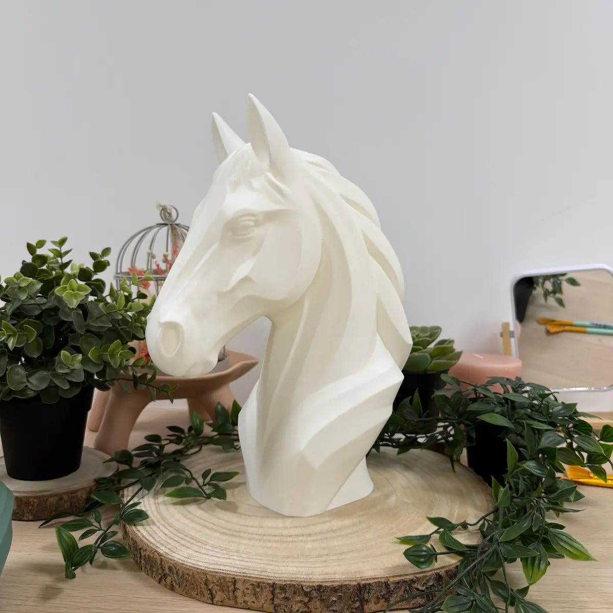 Tête de cheval imprimée en 3D | Figurine 3D - POMM Créations