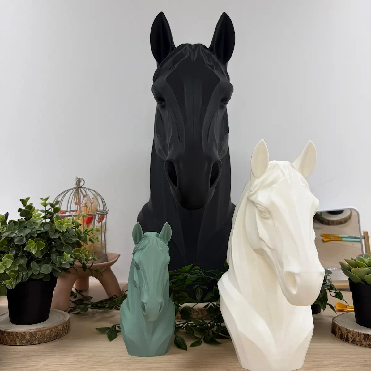 Tête de cheval imprimée en 3D | Figurine 3D - POMM Créations