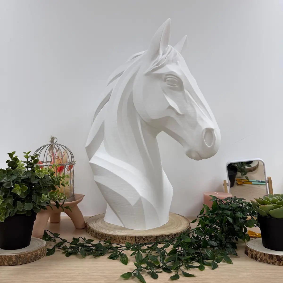 Tête de cheval imprimée en 3D | Figurine 3D - POMM Créations