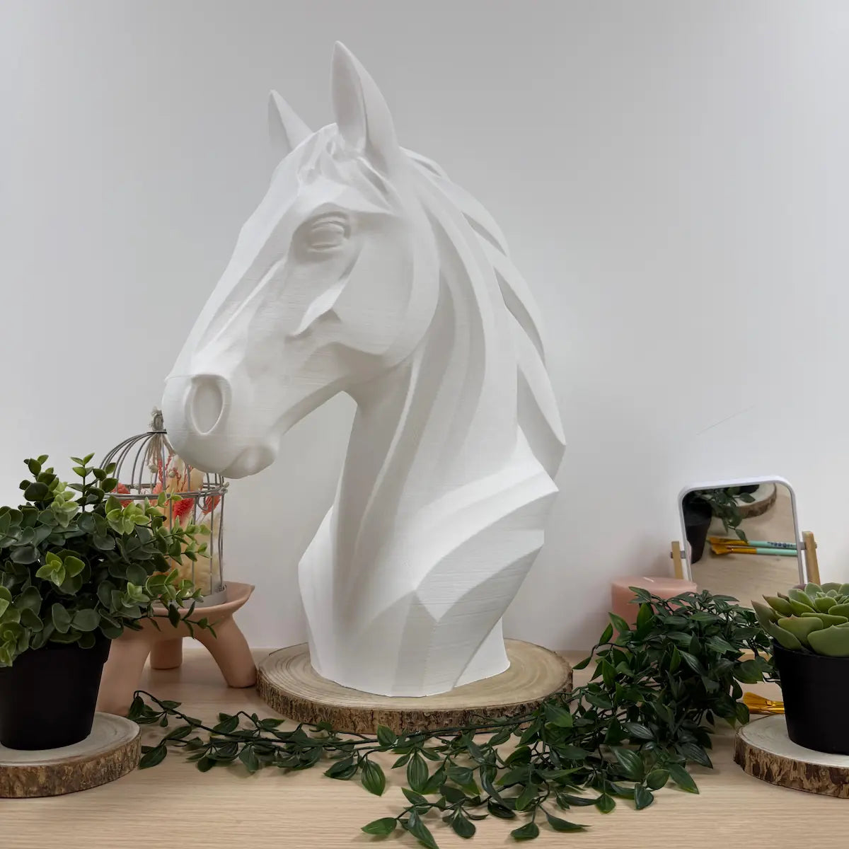 Tête de cheval imprimée en 3D | Figurine 3D - POMM Créations